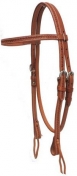 Showman  Argentina Cow Leather Browband Headstall With Basket Tool