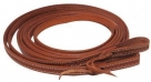 Showman Argentina Cow Leather 5/8 inch x 8 foot Split Reins With Basket Weave Tool