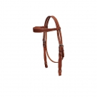 Showman Argentina Cow Leather Headstall With Basket Weave Tooling