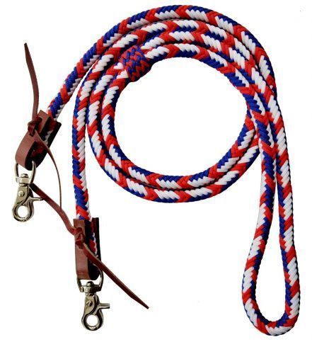 Leather Braided Split Reins With Scissor Snap Ends: Chicks Discount Saddlery