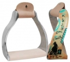 Showman Lightweight Twisted Angled Aluminum Stirrups With 'Riding on Faith' Design - 176351