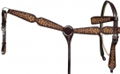 Rugged Ride Argentine Leather Browband Headstall and Breast Collar Set - Flowers