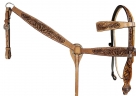 Rugged Ride Argentine Leather Browband Headstall and Breast Collar Set - Tooled Leaves