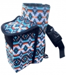 Showman Aztec Print Water Bottle/Drink Carrier With Front Pocket