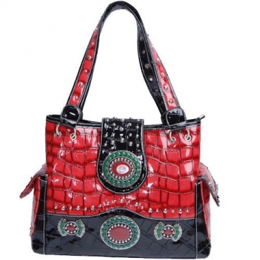 P & G Collection Gator Print Handbag With Studs and Conchos: Chicks ...