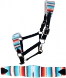 Showman Serape Adjustable Padded Black Nylon Bronc Nose Halter