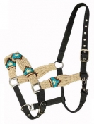 Showman Tan Woven Bronc Nose Nylon Halter With Southwest Design