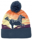 Northern Icons Winter Horse Pompom Beanie - Morning Sky