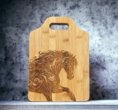 Elegant Horse Bamboo Cutting Board / Charcuterie Board / Cheese Board