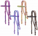 Tough-1 Braided Cord Browband Headstall With Crystal Accents