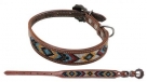 Showman Couture Chevron Beaded Inlay Leather Dog Collar