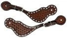 Rugged Ride Deluxe Leather Spur Straps - Tooled and Buckstitched