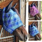 Rugged Ride Deluxe Textilene Plaid Mesh Fly Mask with Ears