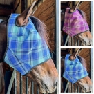 Rugged Ride Deluxe Textilene Plaid Mesh Fly Mask - No Ears