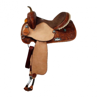 Double T Barrel Saddle With Turquoise Stone Conchos: Chicks Discount ...