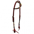 Rugged Ride One Ear Headstall With Beaded Inlay - Southwest Aztec
