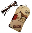 English Horse Tapestry Eyeglass Case