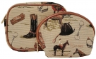 English Horse Tapestry Cosmetic/Accessory Bag - 2 Piece Gift Set