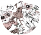 Horse Print Face Mask - Horses And Flowers