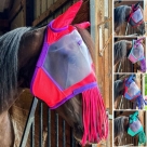 Rugged Ride Two Tone Fine Mesh Fringe Nose Fly Mask  - With Ears