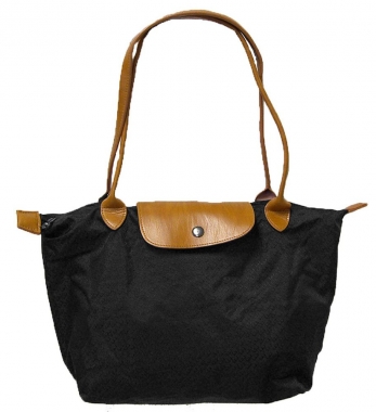 black foldable shopping bag