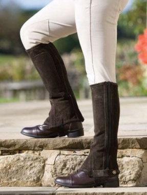 Suede Half Chaps with Velcro Closures Super Sale