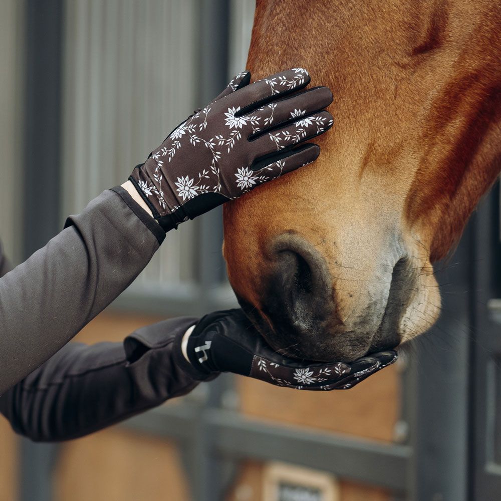 Magic Pimple Grip Stretch Riding Gloves - Hunter Green: Chicks