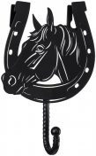 Gift Corral Metal Horse Head in Horseshoe Single Hook Wall Hanging