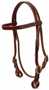 Rugged Ride Extra Heavy Harness Leather 4 Buckle Browband Headstall