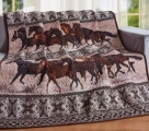 De Leon Horse Valley Quilted Throw Blanket - 50 x 60