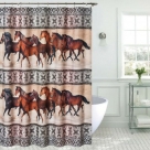 De Leon Horse Valley Quilted Shower Curtain