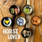 Horse Lover Bottlecap Magnets - Pack of 6