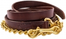 Leather Lead With 30-inch Solid Brass Chain