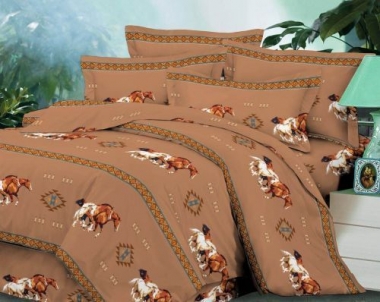 Running Horse 4pc Luxury Comforter Set Queen Chicks Discount Saddlery   LC1832 380x302 