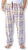 North 15 Unisex Micro Fleece Lounge Pants - Cream/Green/Orange SW Print