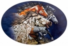 Oval Decal Magnet - Seek and Find Horses