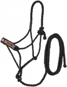 Tough-1 Beaded Mule Tape Halter With Lead - Black Arrow