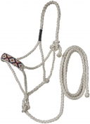 Tough-1 Beaded Mule Tape Halter With Lead - White Diamonds