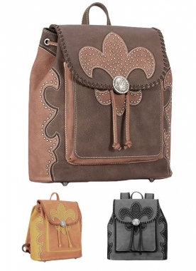 Montana West Fleur de Lis Collection Backpack Style Handbag With