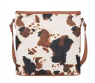 Montana West Canvas Crossbody Purse - Cow Print