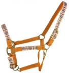 Showman Orange Southwest Print Nylon Halter