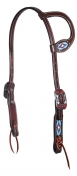 Professionals Choice Single Ear Beaded Head Stall - Dark Leather