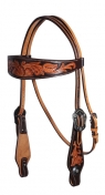 Professional Choice Floral Browband Headstall - Chocolate