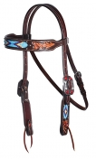 Professional Choice Beaded Browband Headstall - Dark Leather