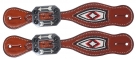 Professionals Choice Beaded Spur Strap - White and Red