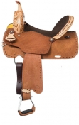 Royal King Reno Youth Buckstitch Roughout Barrel Saddle