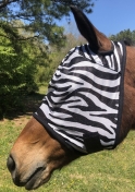 Rugged Ride Zebra Print Fly Mask Without Ears