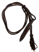 Showman Oiled Harness Leather Rolled Romal Reins With Popper