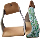 Showman Lightweight Aluminum Twisted Angled Stirrups With Cactus Design