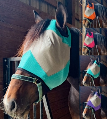 Rugged Ride Two Tone Soft Mesh Fly Mask With Forelock Hole: Chicks ...